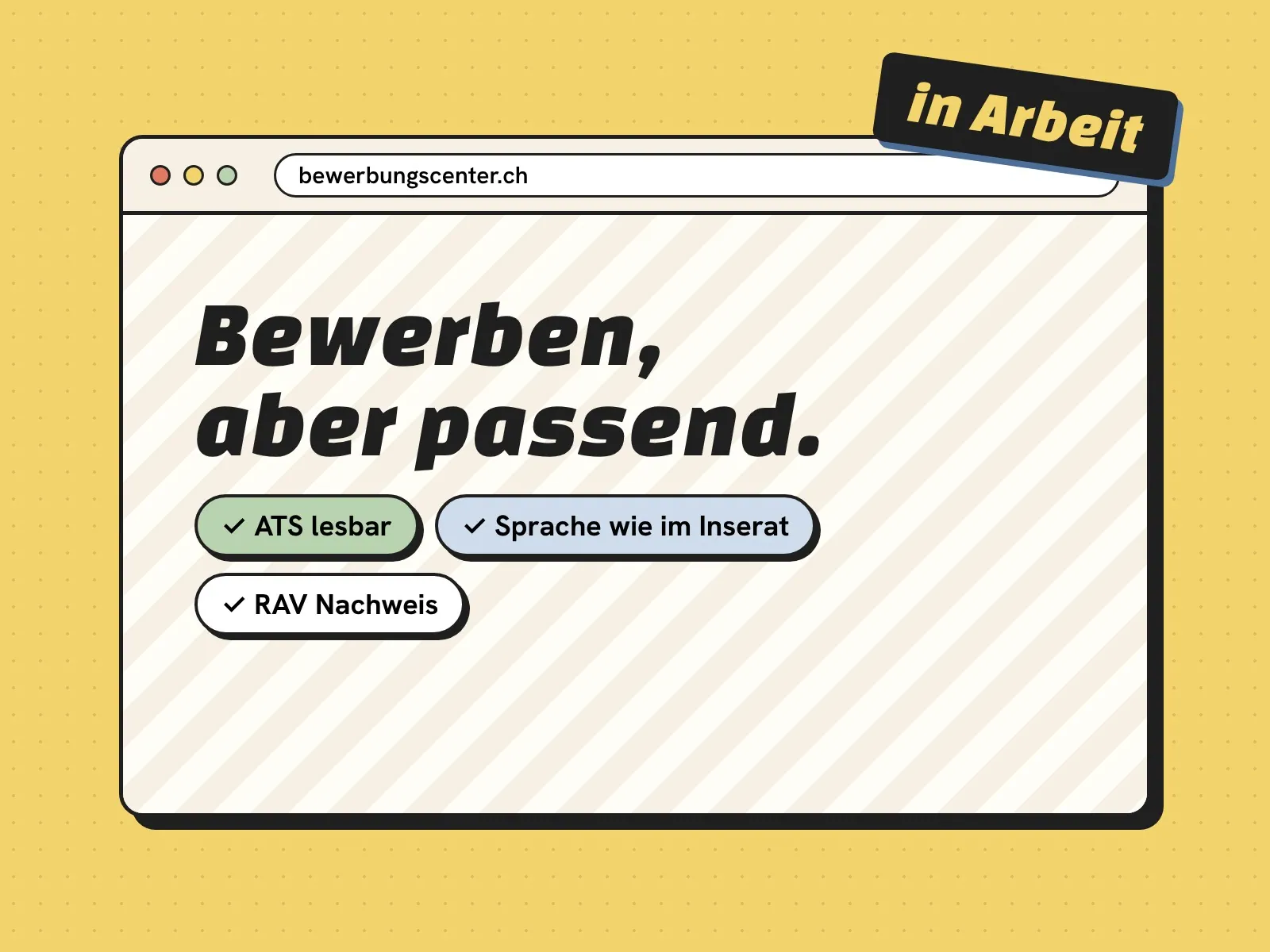 Vorschau Bewerbungscenter.ch, in Arbeit