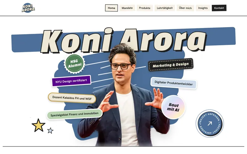 Startseite von koniarora.ch